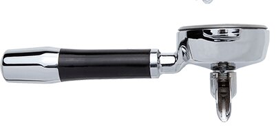 Filterträger Profi mit 1 Auslauf Chrom/Schwarz gerade